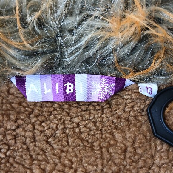 Vintage Alibi Embroidered Suede & Fur Aztec Print Waistcoat Vest Jacket Size 13 - Picture 6 of 10